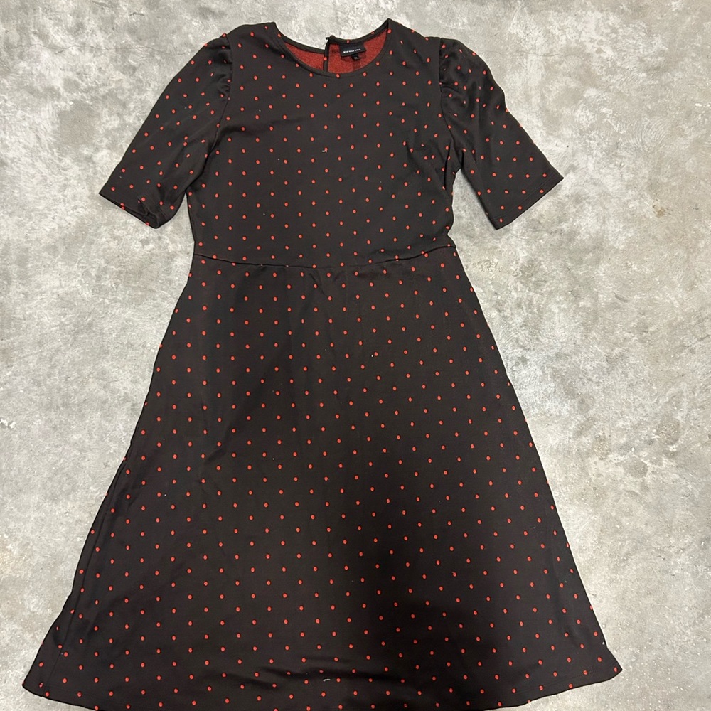 Women's Black & Red Polka Dot Short Sleeve Dress Size